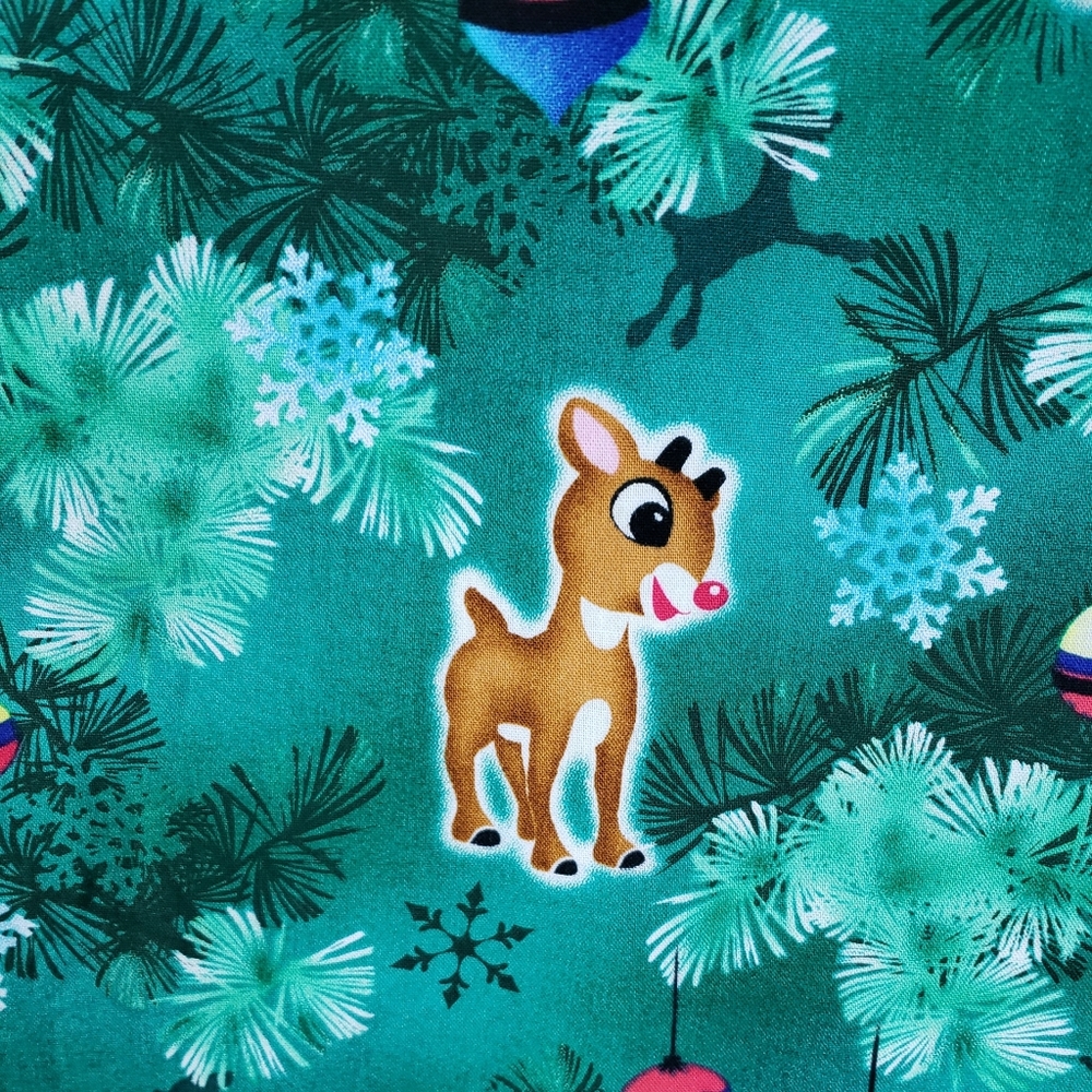 Women's Christmas Scrubs Rudolph The Red Nose Reindeer - Picture 4 of 9